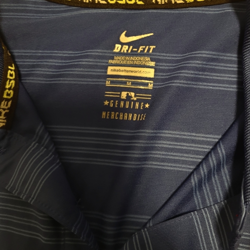 Nike Texas Rangers Dry Fit Men's Blue Striped Shirt Size MEDIUM - Picture 6 of 9